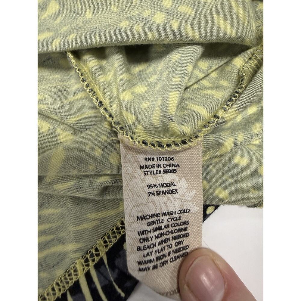 Soft Surroundings 3xl Tunic Green Yellow Black Comfy Stretchy Short Sleeve - Picture 6 of 6